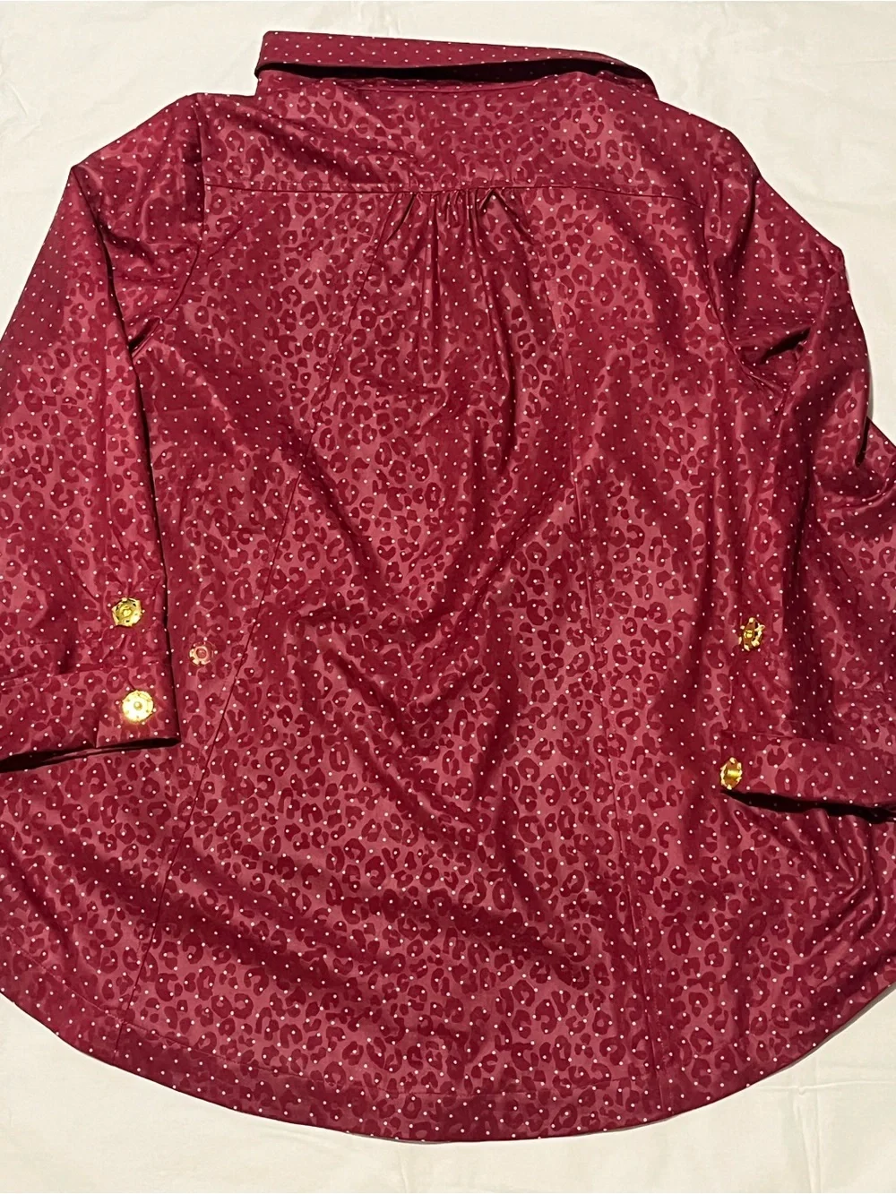 Chico’s Zenergy Women’s  Print Jacket Size 1 Medium 8/10 Stretch Button Front